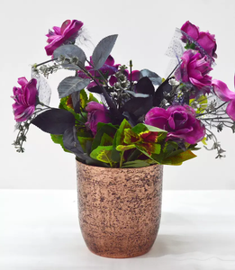 Designer Two Toned Color Nickel Plated Flower <b>Vase</b> Aluminum Hammered <b>Texture</b> Cone Shape Unique Style Fancy Wedding Flower <b>Vase</b> - Product Image 4