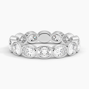 High Shine 10K Gold Eternity Band Lab Grown Oval Cut Diamond para bodas o celebraciones de aniversario Regalo de mujer - Product Image 4