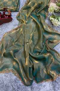 Sari de seda nupcial Premium de lujo exclusivo de última moda de Boutique India para niñas, ropa de fiesta de boda, Ropa Étnica Sari de moda - Product Image 5