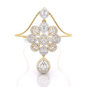 Exclusivo colgante de diseñador con diamante de corte redondo de lujo, 0.90 ct, color E-F, VVS-VS, diamante cultivado en laboratorio en oro de 14K, para aniversario de bodas - Product Image 2