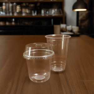 Quang Quan jetables 95mm gobelets en plastique couvercles Transparent simple paroi jus tasses à café pour boissons chaudes et froides importation directe Viet - Product Image 3