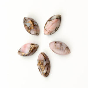 10x12mm naturel rose Cooper Turquoise Marquise forme pierre précieuse en vrac à la main pour les boucles d'oreilles fines pour femmes - Product Image 4