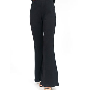 Logo personnalisé d'usine en gros pantalon évasé pour femmes nouveau design respirant de haute qualité vêtements décontractés pour femmes pantalon de couleur noire - Product Image 2