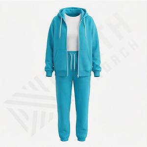 Conjunto Deportivo Personalizado 2025 para Mujer, de Felpa y Algodón, con Capucha, Pantalones Deportivos con Cremallera, Logotipo Bordado, Estilo Casual, Ropa Deportiva Nueva Personalizada para Gimnasio - Product Image 1