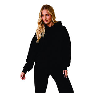 OEM personnalisé sweats à capuche en coton polaire uni en coton brun éponge français ensemble haut à capuche pour femmes - Product Image 2