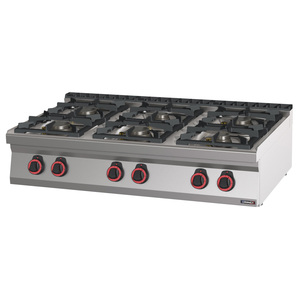 Table de cuisson à gaz haut de gamme à 6 brûleurs HP 120 pour cuisines - Product Image 1
