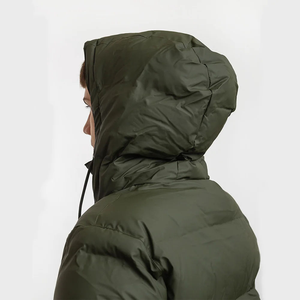 Veste matelassée à capuche vert olive pour homme, épaisse, chaude, d'hiver, isolée, 100 grammes, imperméable, coupe-vent, fermeture éclair sur le devant, vêtements d'extérieur - Product Image 6