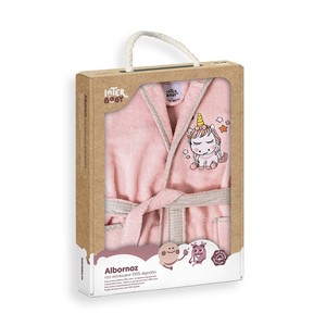 Accappatoio Rosa per Neonati Taglia 2-4 Presentato in Confezione Regalo - Product Image 1