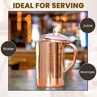 Pichet Distributeur en Cuivre Pur Martelé 30,50 oz Design Moderne de Luxe Écologique Durable Anti-fuite Bénéfices pour la Santé