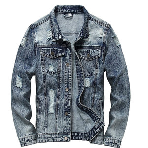 Precio bajo, alta calidad, logotipo personalizado impreso, chaqueta vaquera para hombre, chaqueta vaquera personalizada de talla grande para hombre - Product Image 1