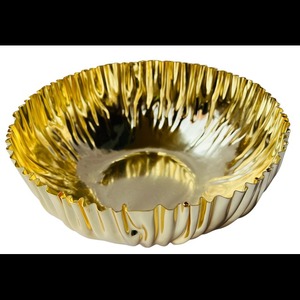 Aluminium de bol de fruit de forme de bateau de conception moderne avec la galvanoplastie plaquée par or - Product Image 3