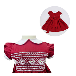 Vestido de niña de manga corta de alta calidad, entrega rápida, ODM, fabricante de Vietnam, producto más vendido, patrón de tela de algodón - Product Image 4