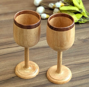 Coupe à vin en bois naturel-Artisan-Made for Rustic & Sustainable Table Settings VIET FARGIMEX - Product Image 3