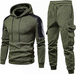 Sweat à capuche unisexe 100% coton jogging pour hommes personnalisé hommes respirant survêtement à capuche surdimensionné ensemble impression Logo blanc grande taille - Product Image 2