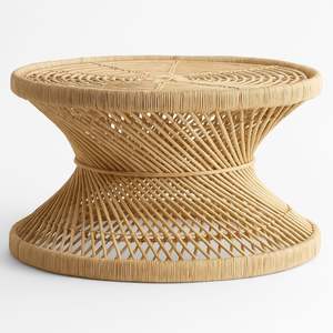 Mesa de ratán con diseño minimalista y sensación terrosa - Product Image 1