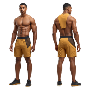 Pantalones Cortos Deportivos Premium para Hombre, Color Mostaza Dorado, Elásticos y Modernos, para Entrenamiento Atlético - Product Image 2