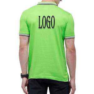 Polo de golf respirant à manches courtes coupe ajustée vêtements de golf d'été à séchage rapide t-shirt de couleur verte logo personnalisé tricoté - Product Image 3