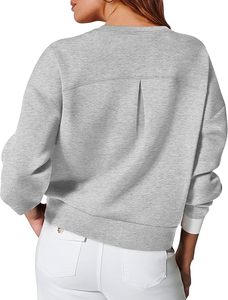 Pulls décontractés à col rond pour femmes, nouvelle collection printemps 2026, chic, à manches longues, en tissu tricoté 100 % polyester - Product Image 3