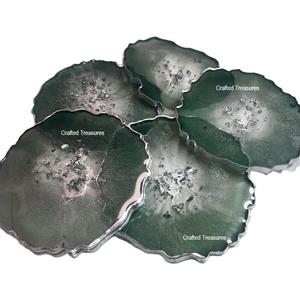 Dessous de verre en résine cristal de qualité supérieure Souvenirs au design élégant pour la maison et les cadeaux Moule avec motif de fleurs - Product Image 6