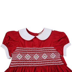 Buena calidad Prince Dress Kids Smocked Flower Nueva moda ODM OEM Manga corta Casual Wholesale Vestidos de alta calidad Baby Girl - Product Image 5