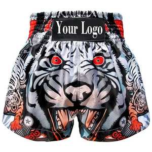 Pantalones Cortos de Muay Thai Hechos a Medida de Alta Calidad, Nuevo Diseño, Satén Sólido Estampado para Boxeo Profesional y Uso en Gimnasio - Product Image 1