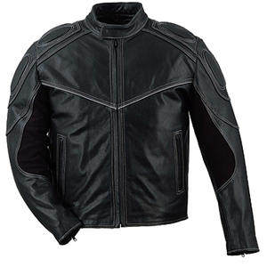 HMB-0470B MANTEAU EN CUIR POUR HOMMES MANTEAU DE MOTO VESTES DE MOTARD COULEUR NOIRE MANTEAUX VÊTEMENTS EN GROS - Product Image 2