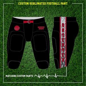 Ensemble complet personnalisé de maillot de l'équipe de football américain respirant léger confortable tissu mat sublimation imprimé manchons de casquette - Product Image 4