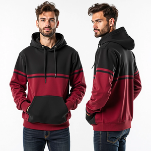 เสื้อฮู้ดดี้ผู้ชายแบบสั่งทำพิเศษ ทรงโอเวอร์ไซส์ ผ้าหนา ไหล่ตก ไม่มีเชือก  ลายพิมพ์แบบซับลิเมชั่น แฟชั่นลำลอง - Product Image 2