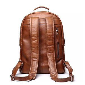 Sacs à dos OEM en cuir véritable de haute qualité pour les voyages en plein air Sacs à fermeture éclair haute capacité avec logo personnalisé Sacs en gros - Product Image 3