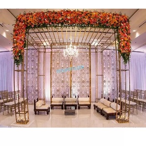 Décoration de Mandap Métallique Floral Contemporain pour Mariage, Style Contes de Fées, pour Mariages au Royaume-Uni - Product Image 1