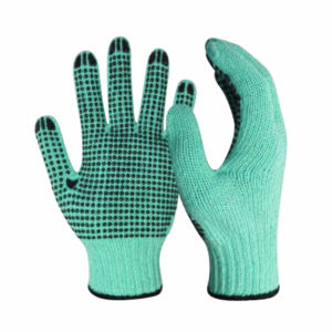 Guantes de tela de punto de algodón de PVC XL de alto rendimiento, guantes de protección personal suaves y cómodos para construcción y jardín - Product Image 2