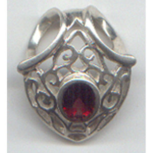 Pendentif artisanal en argent sterling 925 avec grenat naturel et serti clos, breloque religieuse pour femme - Product Image 1