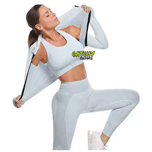 ชุดเล่นโยคะ2ชิ้นสำหรับผู้หญิงชุดเล่นโยคะผ้านุ่มและน้ำหนักเบาดีไซน์ใหม่ - Product Image 2