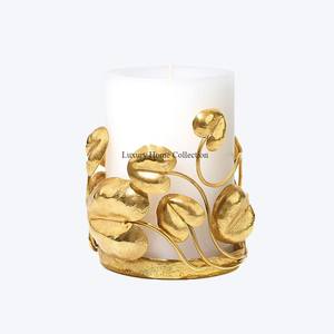 Nouvelle arrivée en métal robuste plaqué or belle pièce maîtresse de table de créateur bougeoir pour la décoration de mariage et de fête de villa - Product Image 1