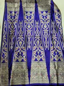 Sari de Seda Brocada Tejida a Mano de Primera Calidad, Tradicional, Pura, Banarasi Kanchipuram, Hecho a Mano, Vintage, Lehenga Choli Nupcial de Invierno - Product Image 6