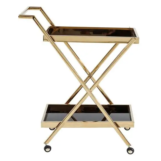 Hot sell stainless steel trolley bar cart for home catering hotel restaurant kitchen food serving trolley wine & glasses holders