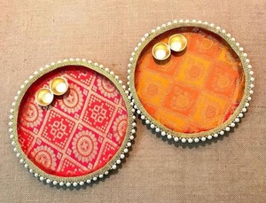 Juego de Platos para Puja Rakhi, Combo para Navratri, Puja Shagun, Karwachoth, Thali, Caja de Dulces, Sangeet, Mehandi, Recuerdos de Boda Punjabi - Product Image 2