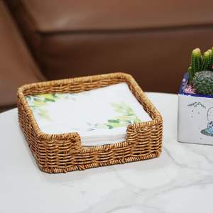 Porte-mouchoirs vintage en rotin naturel écologique de haute qualité, panier de rangement personnalisé avec logo couleur pour la décoration intérieure - Product Image 4