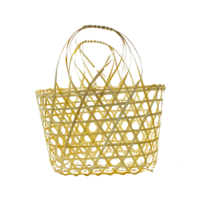 PANIER CADEAU EN BAMBOU fait main écologique avec poignées, parfait pour les mariages, les fêtes et les cadeaux d'entreprise, décoration intérieure - Product Image 1