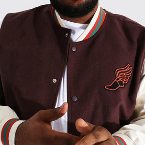 Haute Qualité Patchwork Hommes Vestes Veste pour Hommes Broderie Personnalisée Varsity Baseball Veste Collège Style Vintage Hiver Chaud - Product Image 5