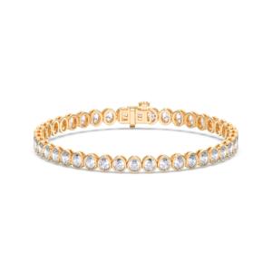 Pulsera de tenis con bisel de diamante cultivado en laboratorio de corte ovalado de 6,10 quilates para mujer hecha en platino - Product Image 2