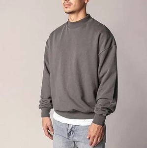 Venta caliente de los hombres de gran tamaño pulóver sudadera personalizada OEM serigrafiado de peso pesado de algodón de cuello redondo para el invierno - Product Image 2