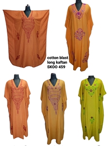 Kaftan largo de algodón de moda | Ropa ligera y modesta | Estilo bohemio | Perfecto para uso diario en resort | - Product Image 4