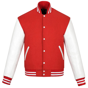 Plus Size Varsity Jacket Men Customized Chenille Embroidery PU Sleeves Custom CollegeBaseballjacket for men - Product Image 5