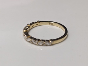 แหวนแต่งงานแบบครึ่งวงกลมประดับเพชรทรงกลมและทรงมาร์คีส์ น้ำหนัก 0.40 กะรัต เพชรเพาะเลี้ยงในห้องปฏิบัติการ ทองคำแท้ 10K สีเหลือง รับรองโดย IGI - Product Image 5