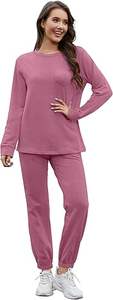 Women's 2-in-1 Autumn Solid Pattern Athletic Tracksuit Set Breathable <b>Velour</b> Zip-up Front <b>Hoodie</b> Striped Sweatpants Logo - Product Image 4