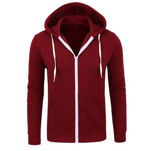 Men's High Quality Cotton Hoodie Thick Fleece Zipper-Up Winter <b>Blank</b> Slim Fit Full Zipper Solid Pattern - Product Image 6