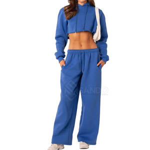 ¡Venta al por mayor de pantalones acampanados personalizados para mujer, ropa de calle con cintura elástica para el invierno con estilo frontal plano en línea! - Product Image 1