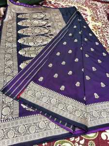 Hermoso Sari Tradicional Banarasi de Chifón Puro con Tela Suave de Secado Rápido y Protección Solar para Mujeres, Ideal para Fiestas - Product Image 2