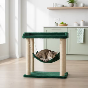 ที่นอนแมว Amistar Emerald Meadow คุณภาพสูง พร้อมที่ลับเล็บแบบเปลญวน สำหรับแมวทุกขนาด - Product Image 2